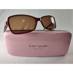 Kate Spade Daphne/S H24 Burgundy Rectangular Sunglasses Made in‎ Italy with Case